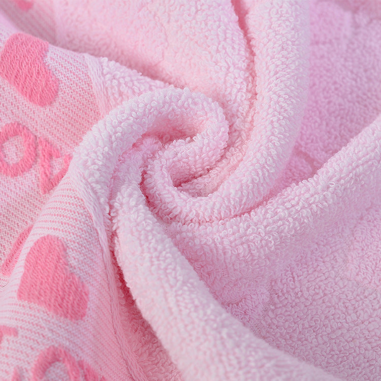 Custom Cotton Towels with Heart Design and Logo
