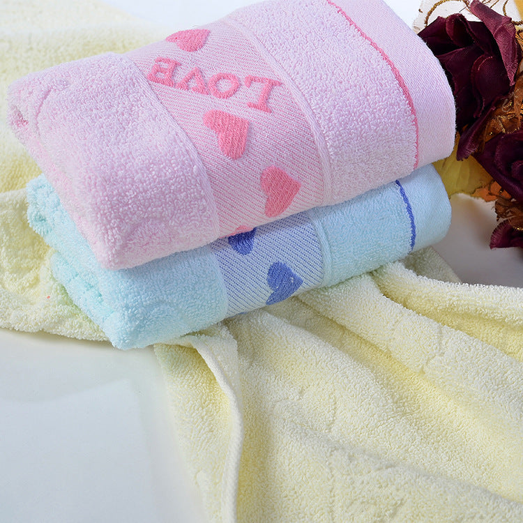 Custom Cotton Towels with Heart Design and Logo