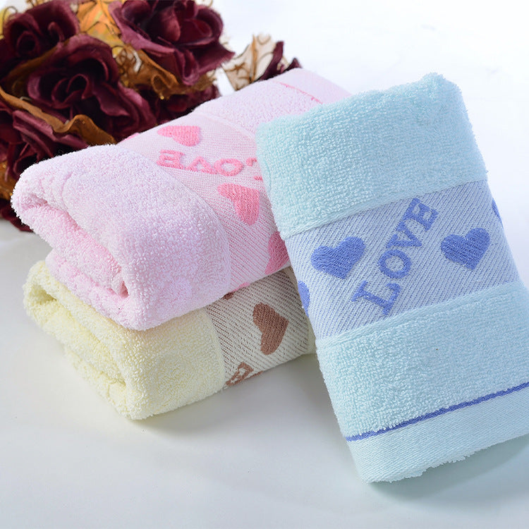 Custom Cotton Towels with Heart Design and Logo