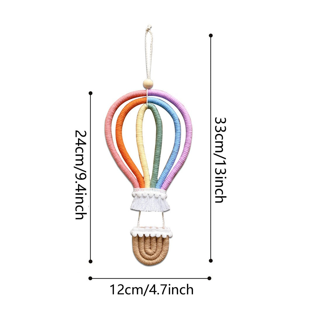 Scandinavian Woven Hot Air Balloon Wall Ornament