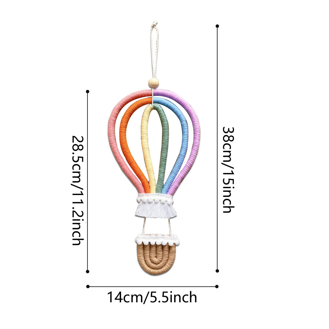 Scandinavian Woven Hot Air Balloon Wall Ornament