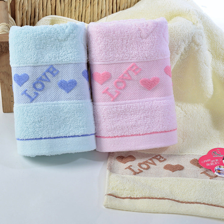Custom Cotton Towels with Heart Design and Logo