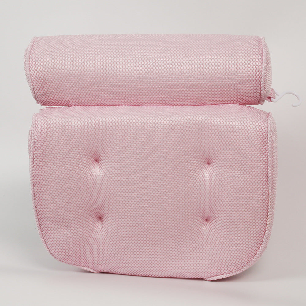3D Mesh Bath Pillow with 6 Suction Cups